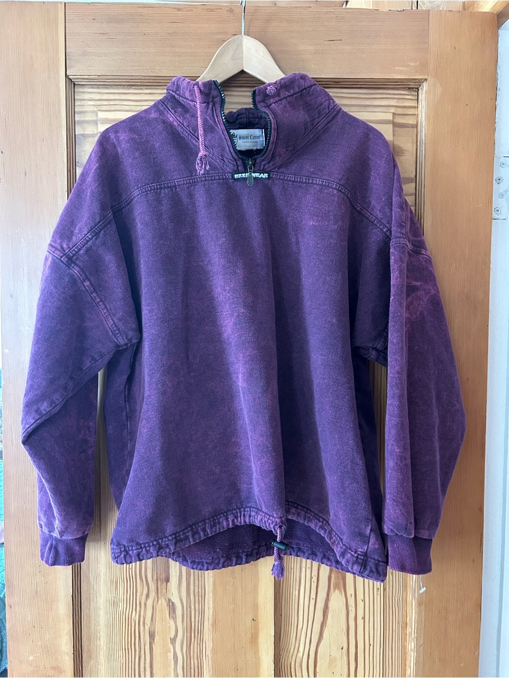 Ezze Wear Swiss Cotton Vintage Purple Quarter-Zip Sweatshirt